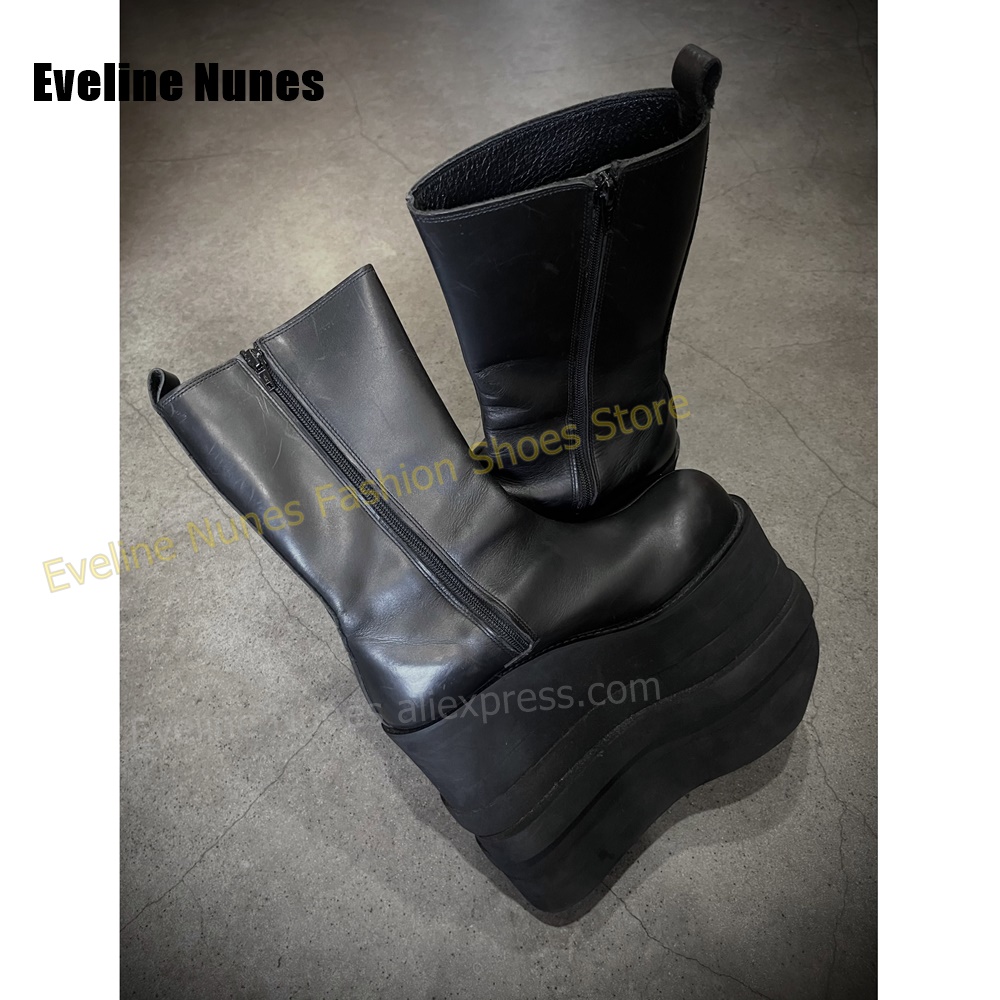 Round Toe Multi-Layer Wavy Pla - Street Fashion Y2K review and price